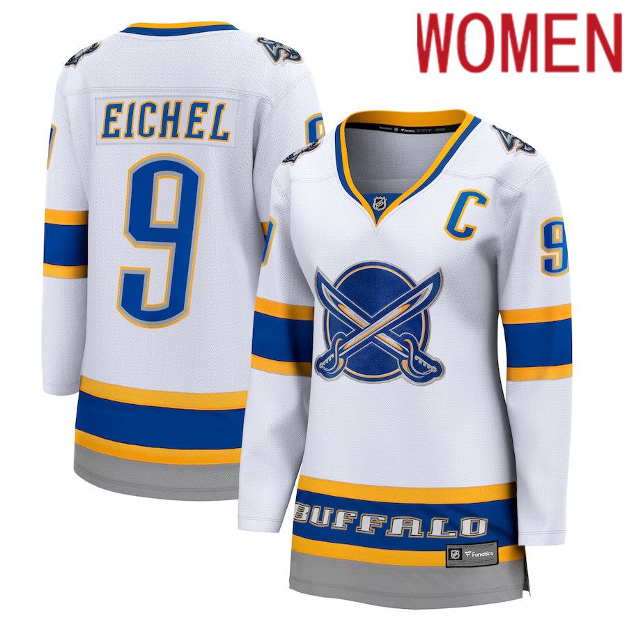 Women Buffalo Sabres #9 Jack Eichel Fanatics Branded White Special Edition Breakaway Player NHL Jersey